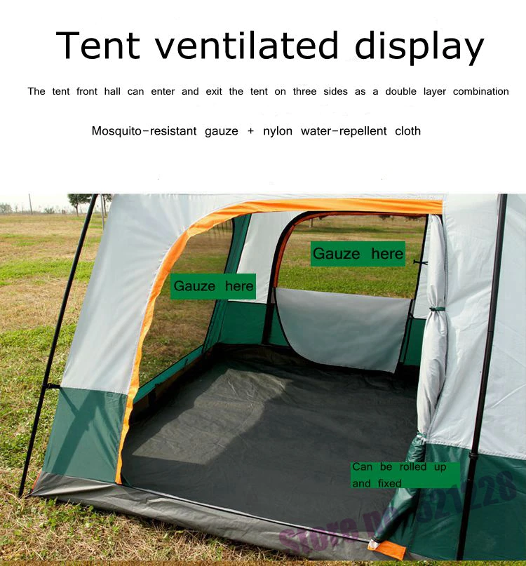 Cheap Goat Tents August 5 6 8 Person 2 Layer 1 Living Room 2 Bed Room Family Party Self Driving Relief Waterproof Anti Wind Outdoor Camping Tent Tents 